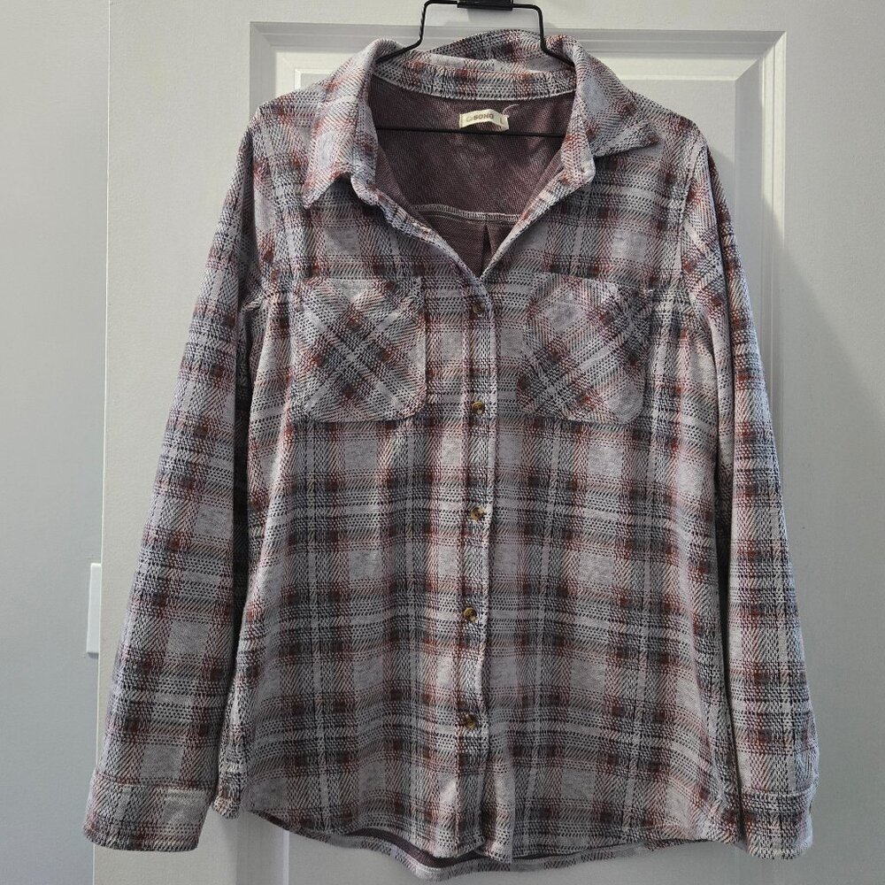 Ci Sono plaid button-up size L